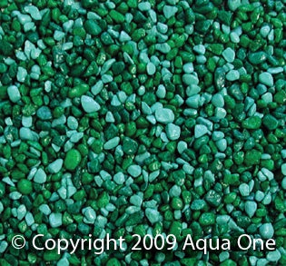 Aqua One Gravel - Mixed Aqua + Green 1kg (2mm) - Www.goldfishpagoda.co.nz