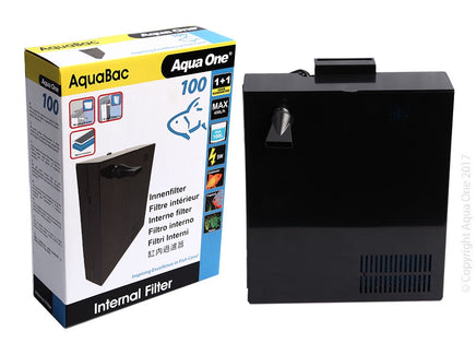 Aqua One Aquabac Internal Back Filter 100. 450L/HR - Www.goldfishpagoda.co.nz