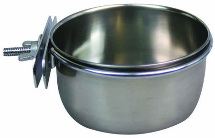 Stainless Steel Bird Cup With Clamp Holder - Www.goldfishpagoda.co.nz