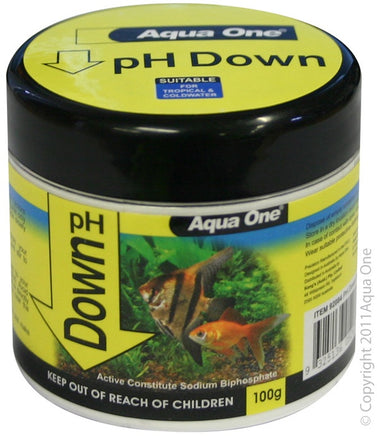 Aqua One pH Down Quick Drop - 100 gram - Www.goldfishpagoda.co.nz