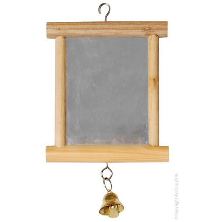 Bird Toy Mirror With Bell. Safe, Non Toxic - Www.goldfishpagoda.co.nz