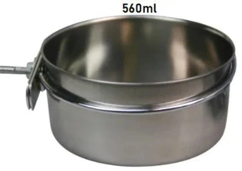 Stainless Steel Bird Food Cup 560ml Capacity