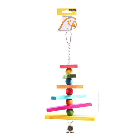 Avi One Parrot Toy - Coloured Block Chain And Bell 28cm