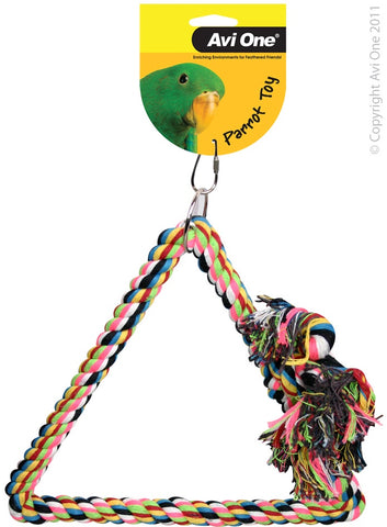 Avi One Parrot Toy - Tri-Angle Rope Swing 20mm X 35cm