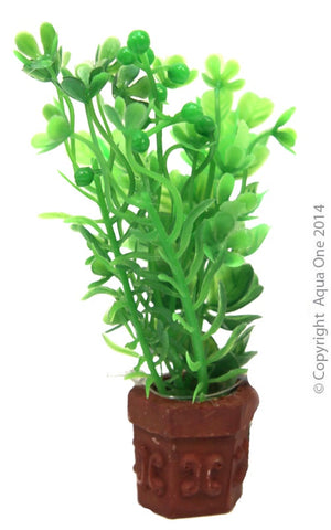 Aqua One Ornament - Betta Pot Plant Mixed Green Plants 10cm