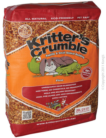 Kritter's Crumble Organic Bedding Substrate Fine 20L