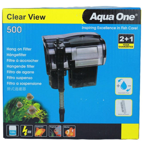 Aqua One H500 Clear View Hang On Filter 500L/hr