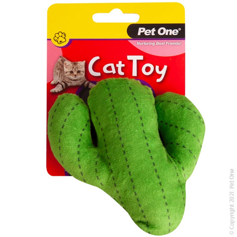 Pet One Cat Toy - Plush Cactus Green 11.5cm