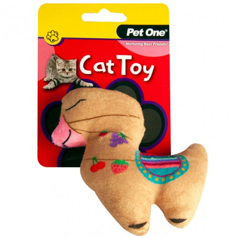 Pet One Cat Toy - Plush Llama Brown 13cm