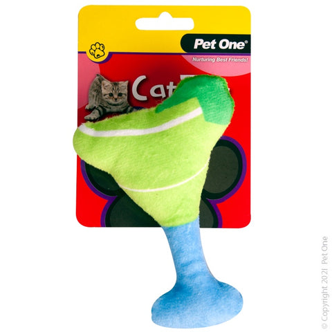 Pet One Cat Toy - Plush Meowtini Green 13.5cm