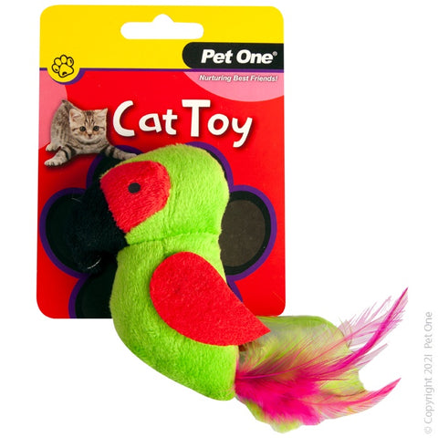 Pet One Cat Toy - Plush Parrot Green 10cm