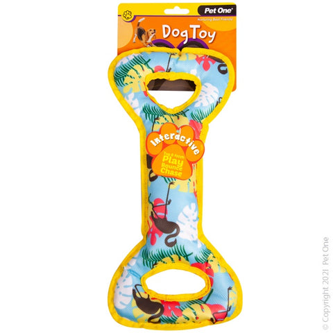 Pet One Dog Toy - Interactive Squeaky Flamingo Bone 35cm