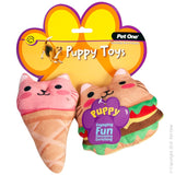 Pet One Dog Toy - Puppy Fast Food Assorted 2pcs Set
