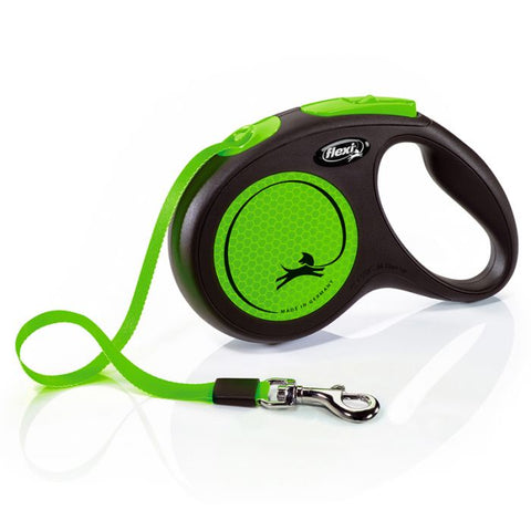 Flexi Neon Reflective Dog Lead 5M Med (Green)
